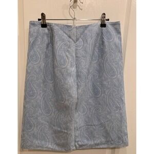 Doncaster Light Blue‎ Paisley lined Pencil Skirt Sz 8
